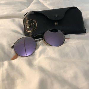 Round Ray-Ban Flash Lenses in Purple